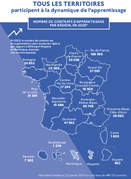 Les territoires français - Adopt1Alternant site d'offres d'emploi en alternance
